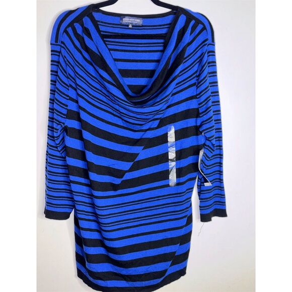 Jones New York Signature Blue & Black Striped Tunic Top 2X NWT - Picture 2 of 4